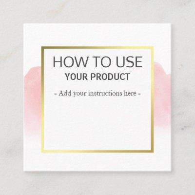 How To Use Gentle Watercolor Pink Instruction Square