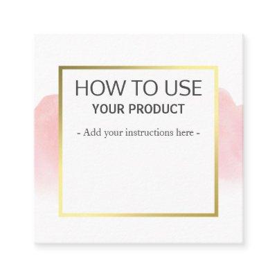 How To Use Gentle Watercolor Pink Instruction Square