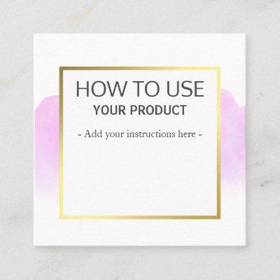 How To Use Gentle Watercolor Purple Instruction Square