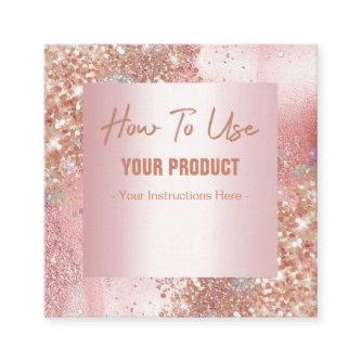 How To Use Ink Glitter Rose Gold Instruction Card