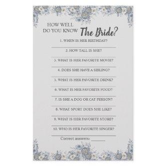 How Well Do You Know The Bride Game Card Flyer
