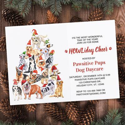 HOWLiday Cheer Dog Lover Christmas Pet Business Invitation