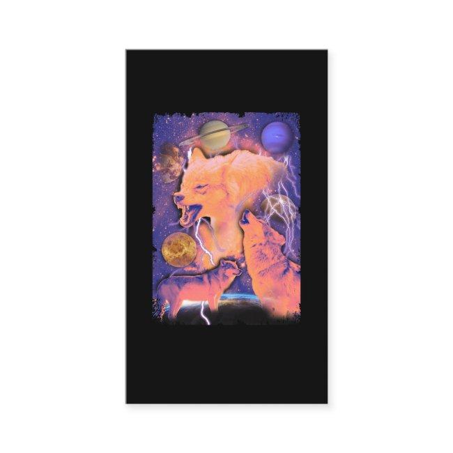Howling Cosmic Wolves Moon Space Wolf