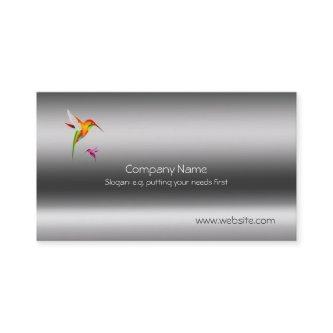 Humming Birds, stylized on metallic-style template