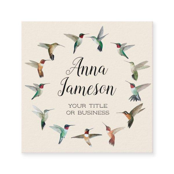 Hummingbirds Wreath Square