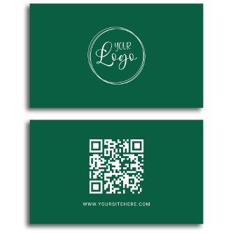 Hunter Green and White Logo Minimalist QR Code