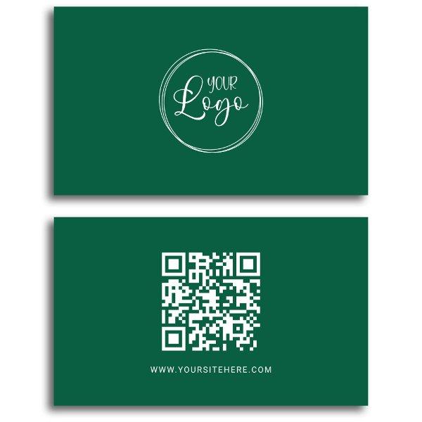 Hunter Green and White Logo Minimalist QR Code