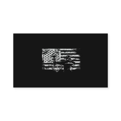 Hunting Archer American Flag  Bowhunting Hunt