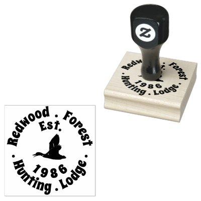 Hunting Lodge Duck logo image rubber stamp