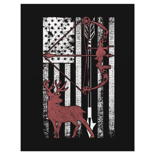 Hunting with American Flag Bow Hunting Letterhead