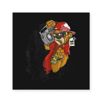 Hustle Hard Hip Hop Teddy Bear Gangster Rap Square