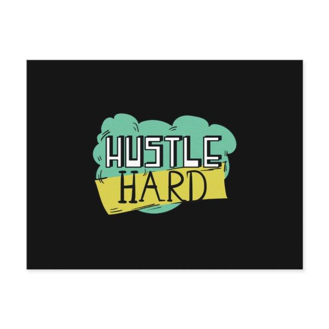 Hustle hard postcard
