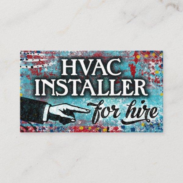 HVAC Installer For Hire  - Blue Red