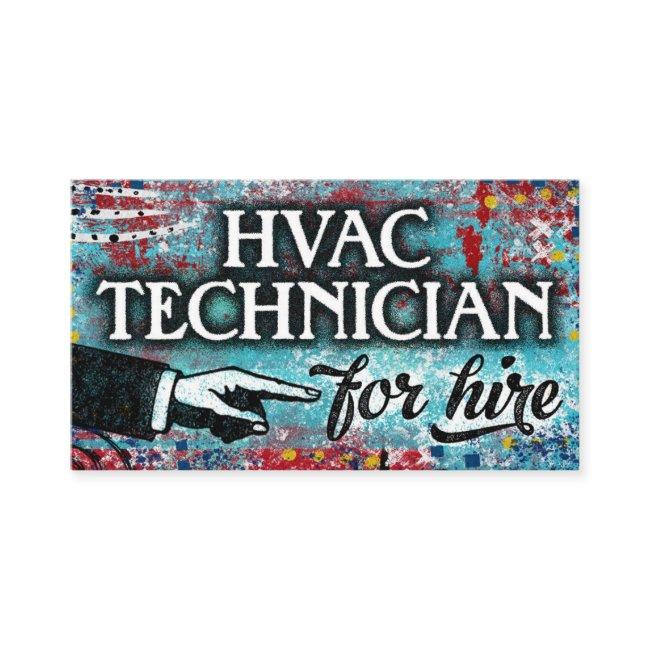 HVAC Technician For Hire - Blue Red