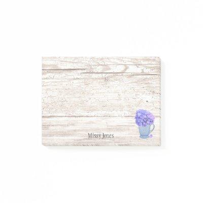 Hydrangea Pitcher Custom Name Post-it Notes