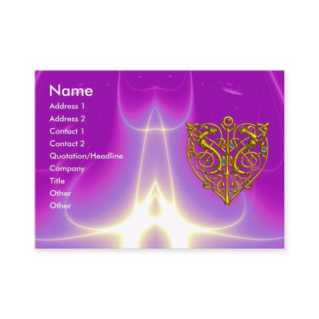HYPER VALENTINE,GOLD CELTIC HEART Pink Fuchsia