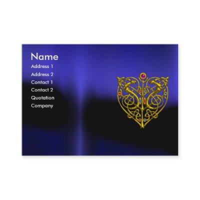 HYPER VALENTINE,GOLD CELTIC KNOT HEART JEWEL Blue