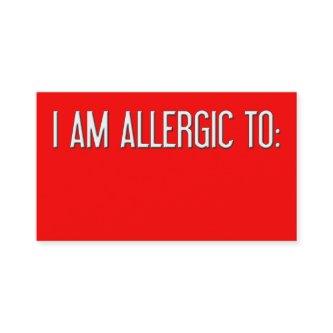 "I AM ALLERGIC TO" CALLING CARD