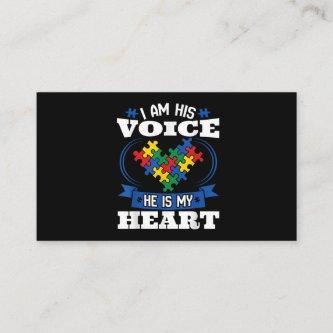 I Am His Voice He Is My Heart Autism Awareness Son