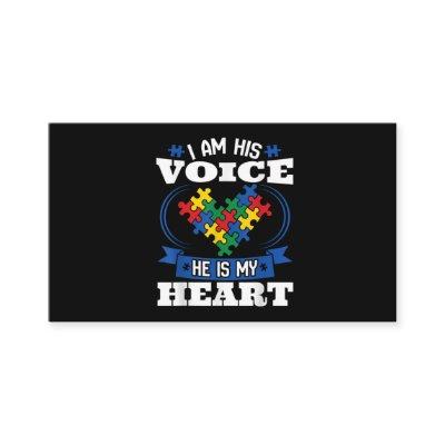 I Am His Voice He Is My Heart Autism Awareness Son