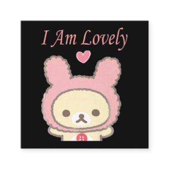 I Am Lovely Bunny Pastel Pretty | Bunny Lover Square