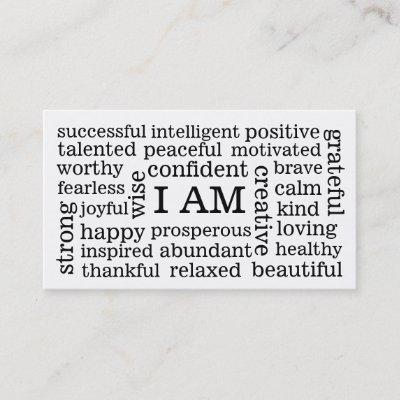I AM Positive Affirmations for Self Image Wellness