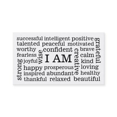 I AM Positive Affirmations for Self Image Wellness