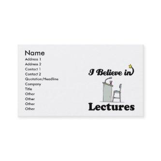 i believe in lectures