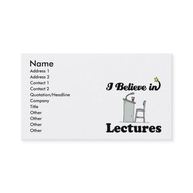 i believe in lectures