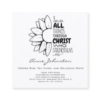 I Can Do All Things Bible Quote Flower Square