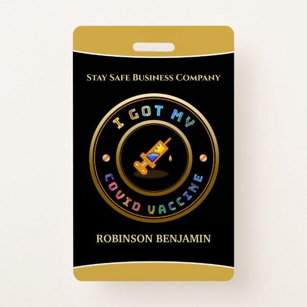 I Got My Covid Vaccine Business Logo Badge