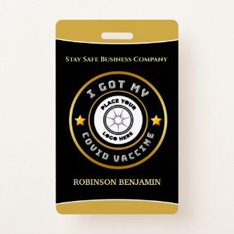 I Got My Covid Vaccine Business Logo Personalize  Badge