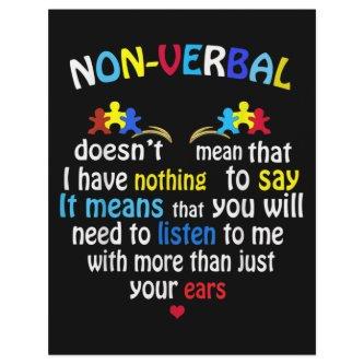 I Have Nonverbal Autism Awareness Puzzle Piece Letterhead