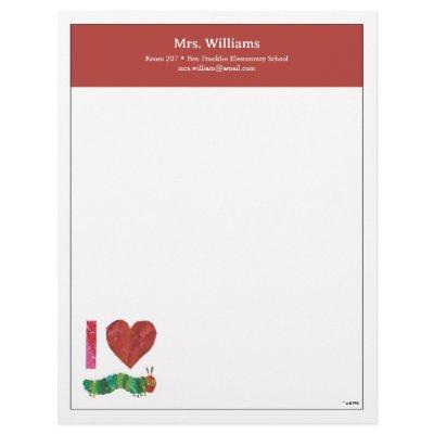 I Love The Very Hungry Caterpillar Letterhead