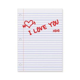 i love you : notebook paper