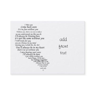 I Miss You  Text in Half of Heart