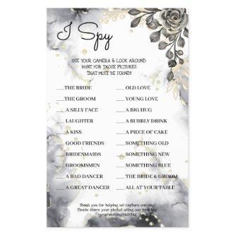 I Spy Black Roses Wedding Reception Game Card Flyer