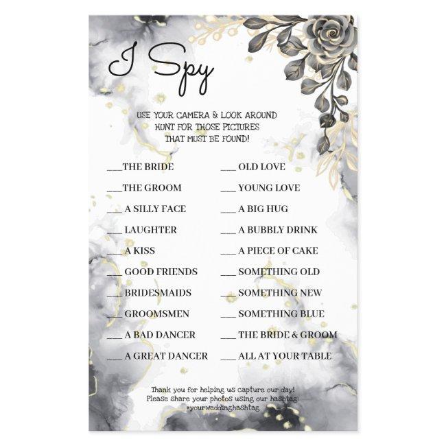 I Spy Black Roses Wedding Reception Game Card Flyer