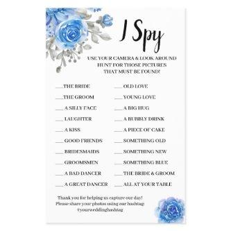 I Spy Blue Flowers Wedding Reception Game Card Flyer