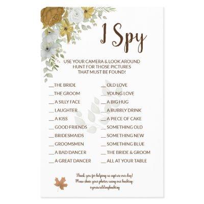 I Spy Boho Autumn Wedding Reception Game Card Flye Flyer