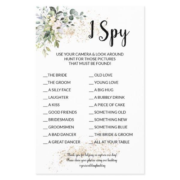 I Spy Herbal Wedding Reception Game Card Flyer