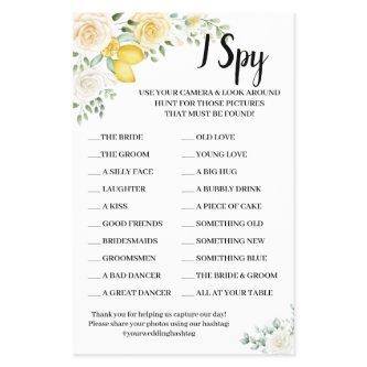 I Spy Lemons & Roses Wedding Reception Game Card Flyer