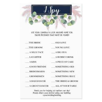 I Spy Pampas Grass Wedding Reception Game Card Flyer