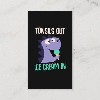 Ice Cream Dinosaur Tonsils Recovery Get Well