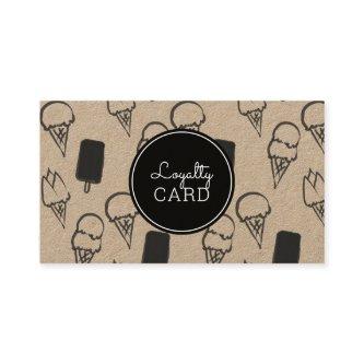 Ice Cream Shop Hand Painted Kraft Loyalty Card