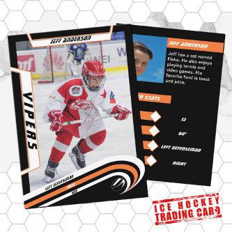Ice Hockey Trading Card in Lively Orange