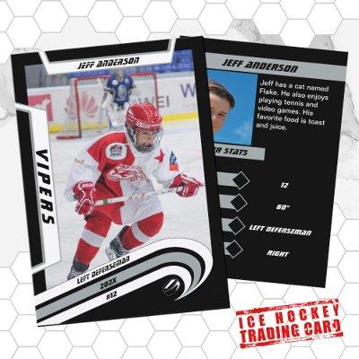 Ice Hockey Trading Card in Lively Silver