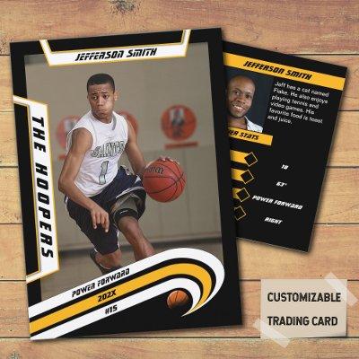 Ice Hockey Trading Card in Lively Yellow