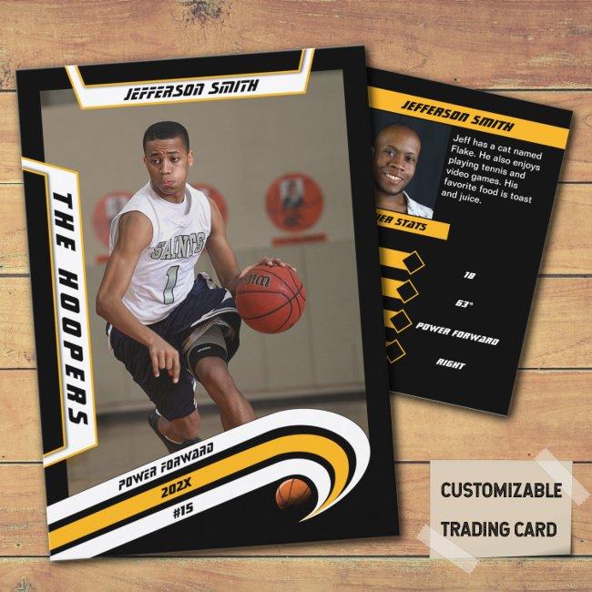 Ice Hockey Trading Card in Lively Yellow