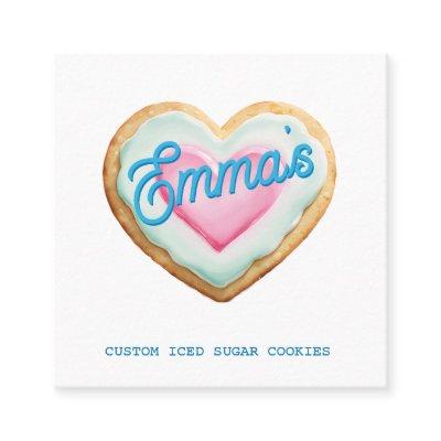 iced sugar cookie bakery logo small business square